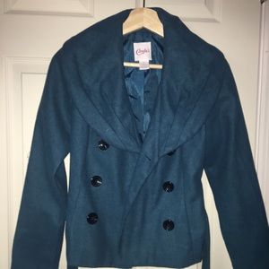 TEAL SHORT PEA COAT